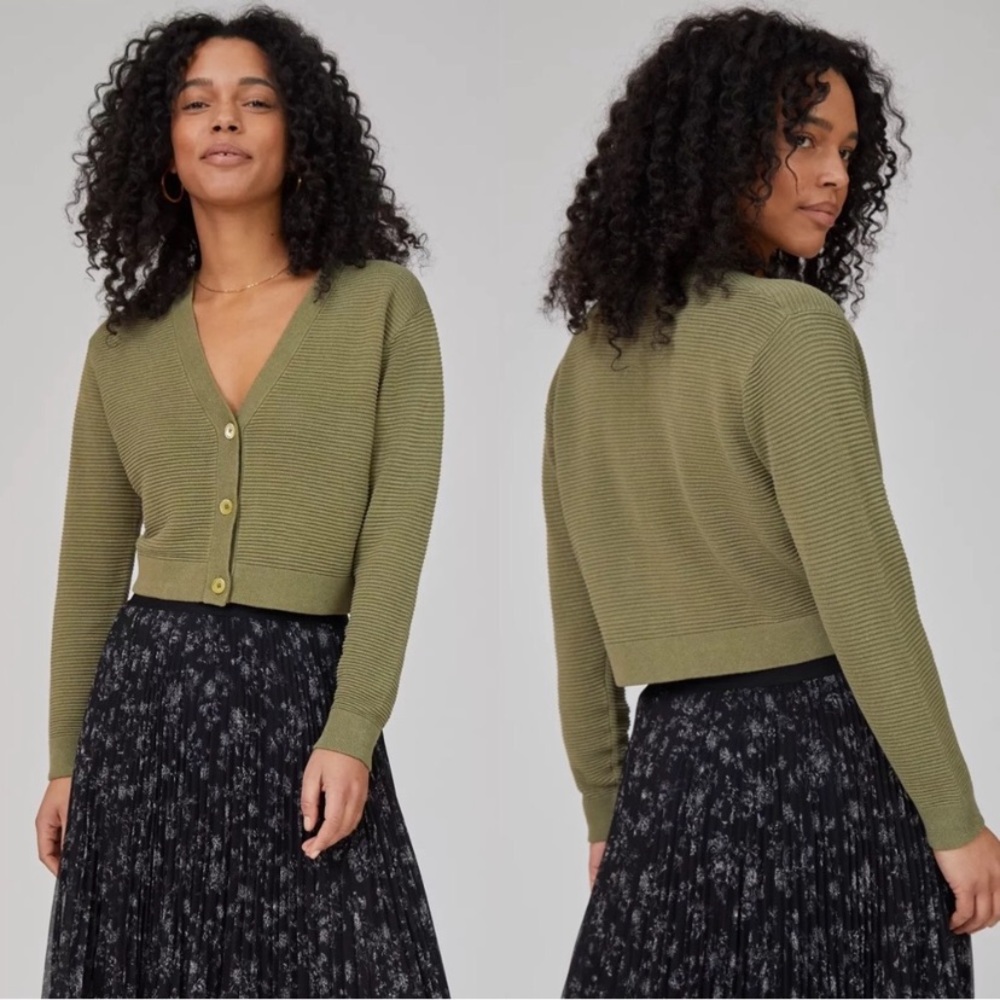 Aritzia sage green cropped cardigan